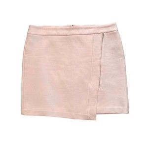 White House Black Market Soft Pink Asymmetrical Zip Mini Skirt Plus Size 16
